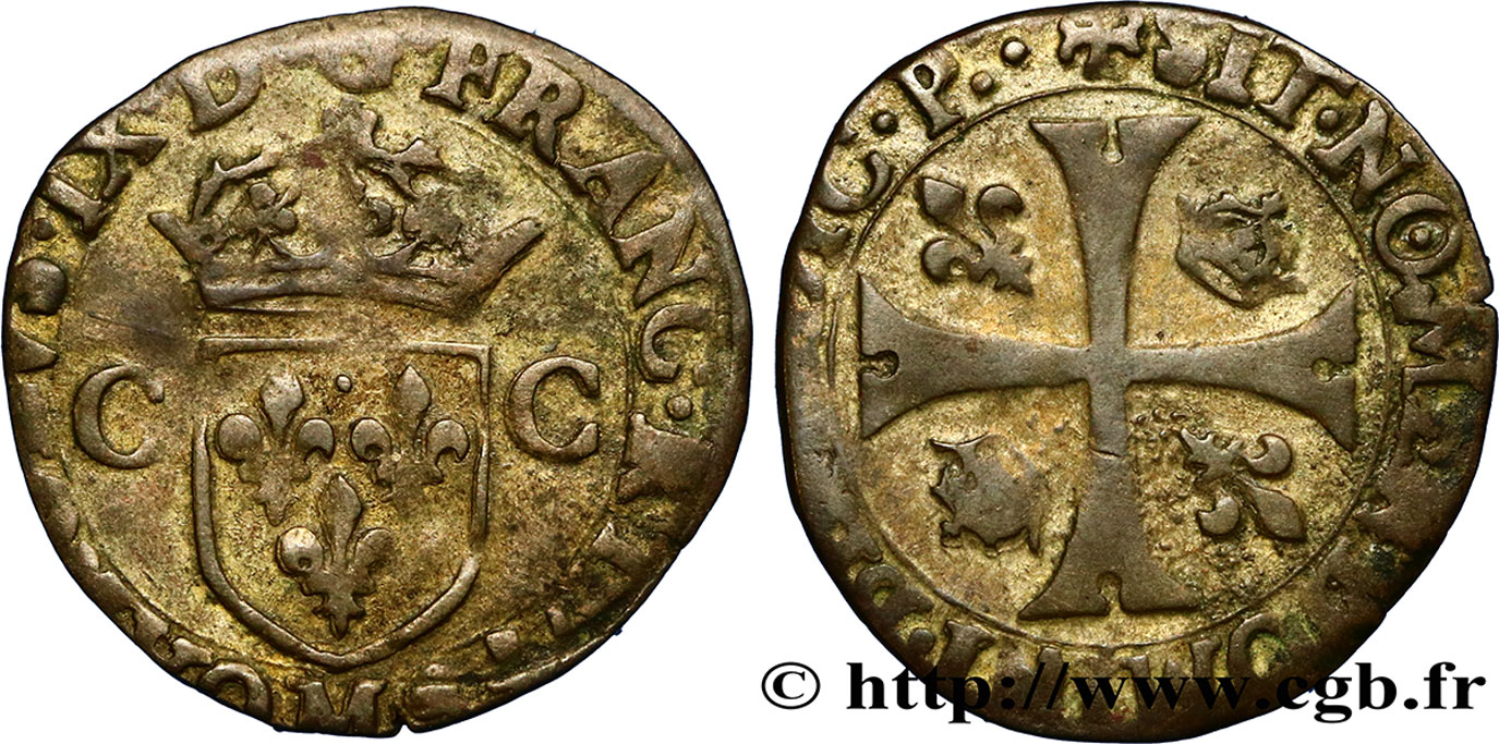 CHARLES IX Douzain aux deux C, 2e type n.d. Toulouse TB