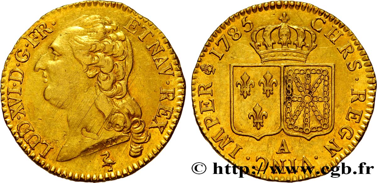 LOUIS XVI Louis d or dit  aux écus accolés  1785 Paris MBC+/EBC