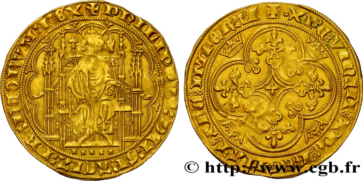 PHILIP VI OF VALOIS Chaise d or 17/07/1346  XF/AU