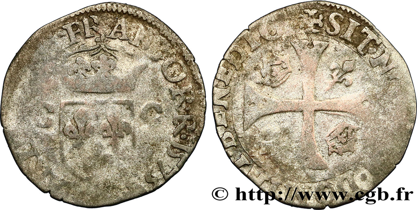 CHARLES IX Douzain aux deux C, 2e type 1573 Dijon B+