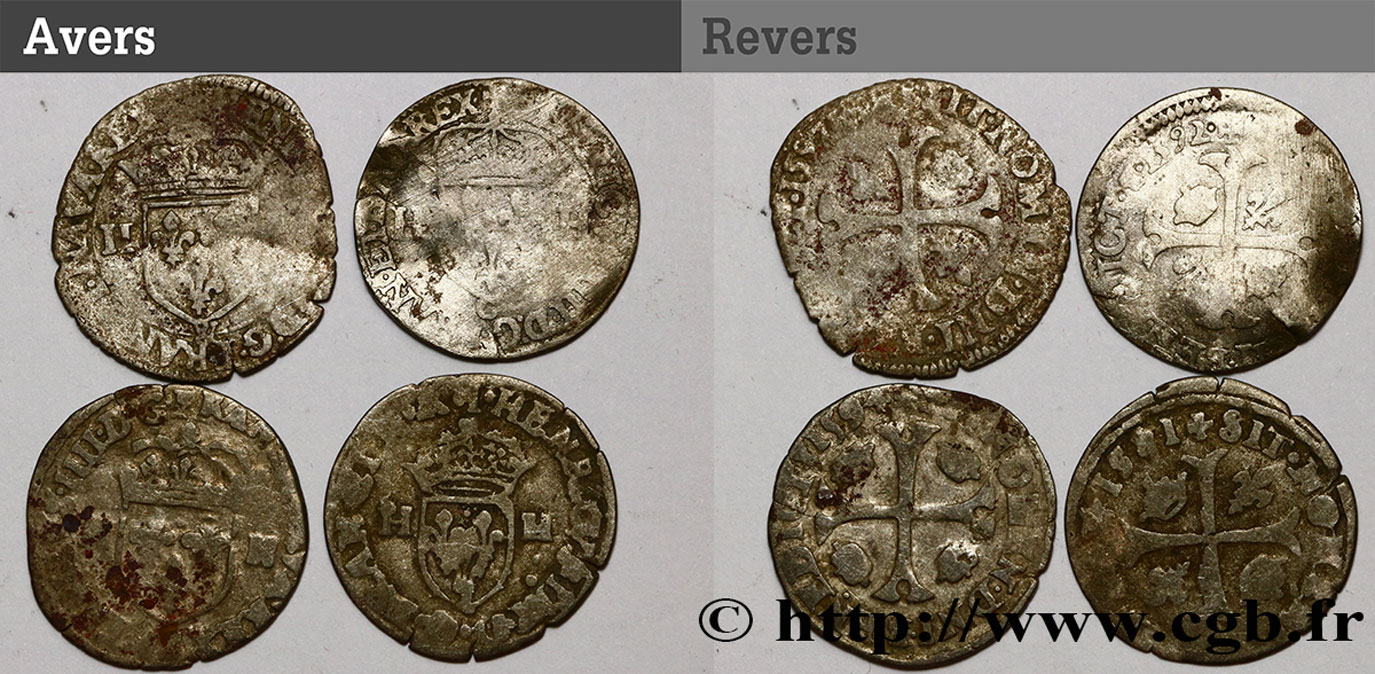 HENRY IV Douzain, lot de 4 ex. n.d. Ateliers divers RC