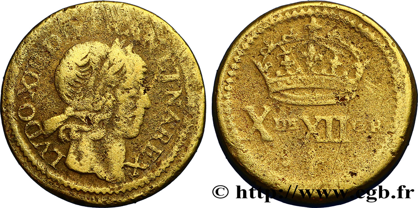 LOUIS XIII  Poids monétaire pour le double louis de Louis XIII (à partir de 1640) n.d.  BC