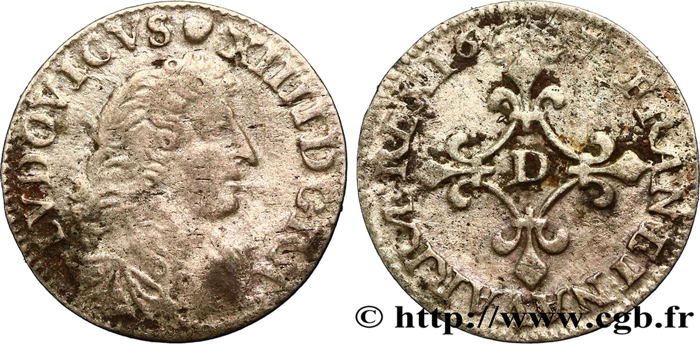 LOUIS XIV LE GRAND OU LE ROI SOLEIL Quatre sols dits  des traitants  n.d. Vimy-en-Lyonnais (actuellement Neuville-sur-Saône) TB