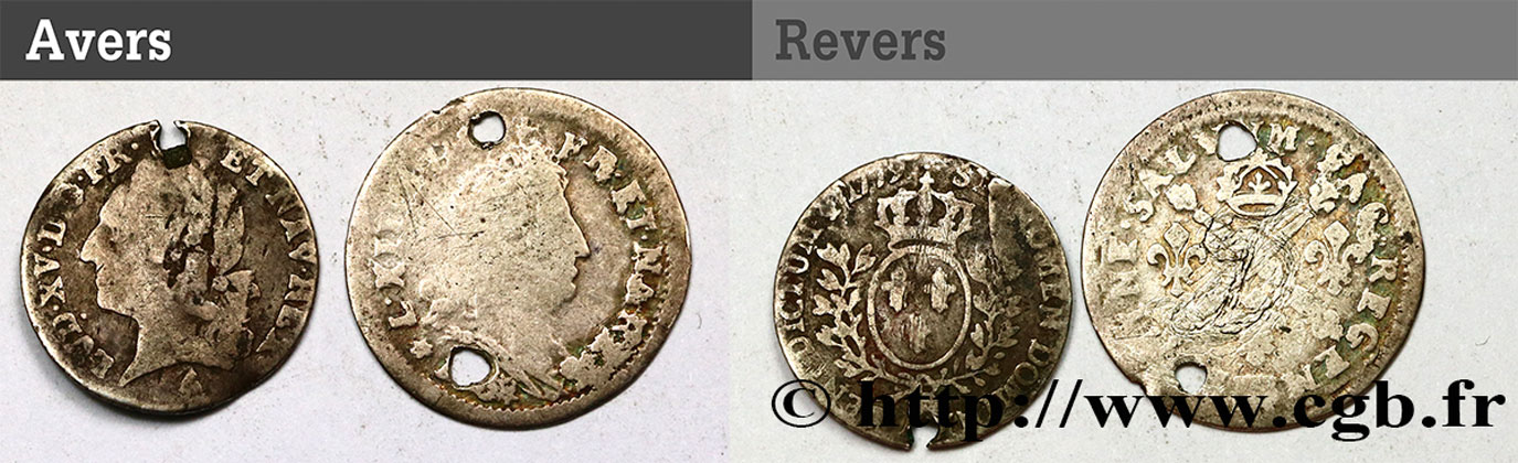 LOTTE Lot de 2 monnaies royales en argent n.d. s.l. q.MB