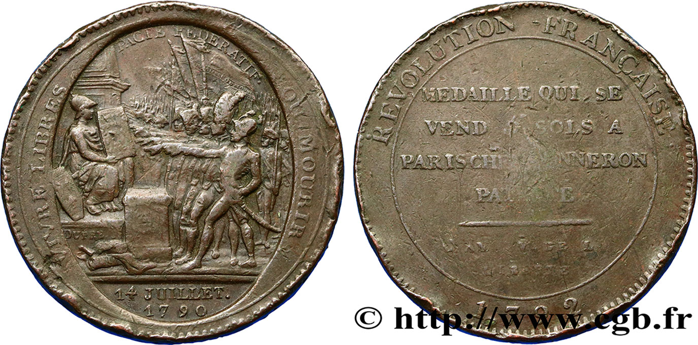 CONFIANCE (MONNAIES DE...) Monneron de 5 sols au serment (An IV), 3e type 1792 Birmingham, Soho TTB