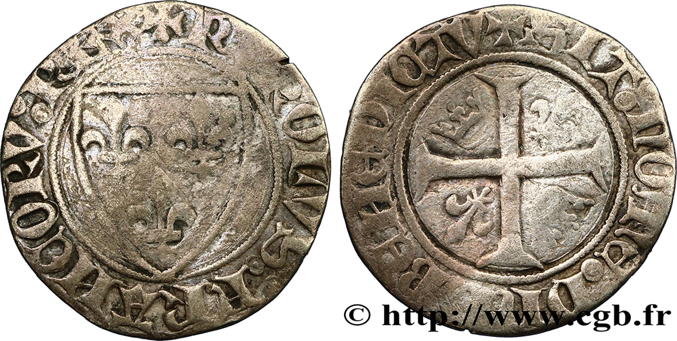 CHARLES VI LE FOU OU LE BIEN AIMÉ Blanc dit  guénar  n.d. s.l. TB