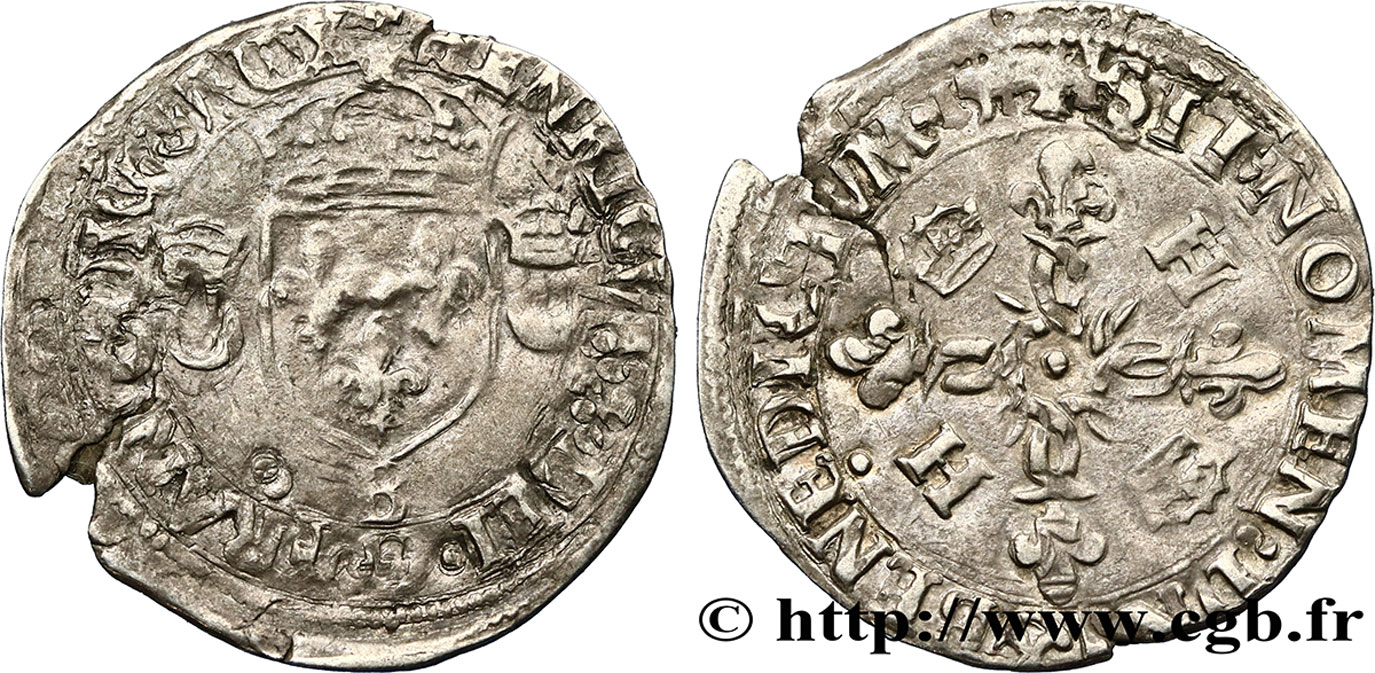 HENRI II Douzain aux croissants n.d. Rouen TB+