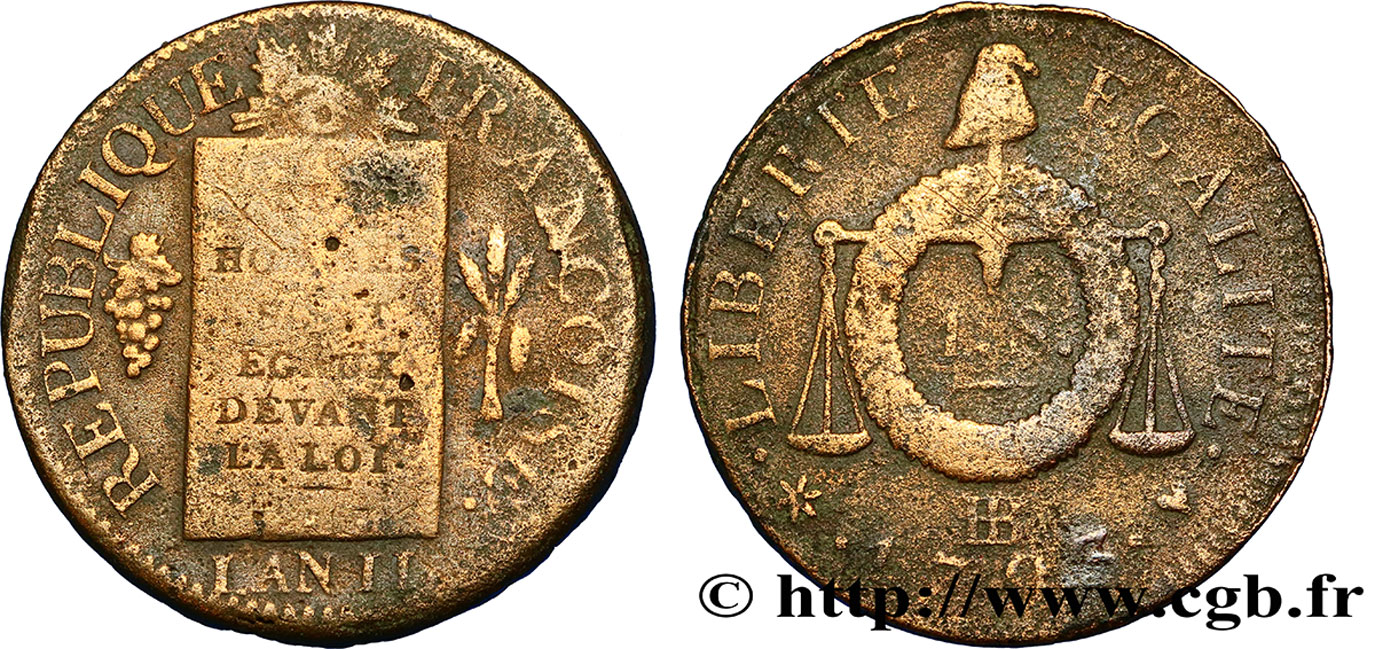 LA CONVENTION 1 sol dit  à la table de loi  1793 Strasbourg TB