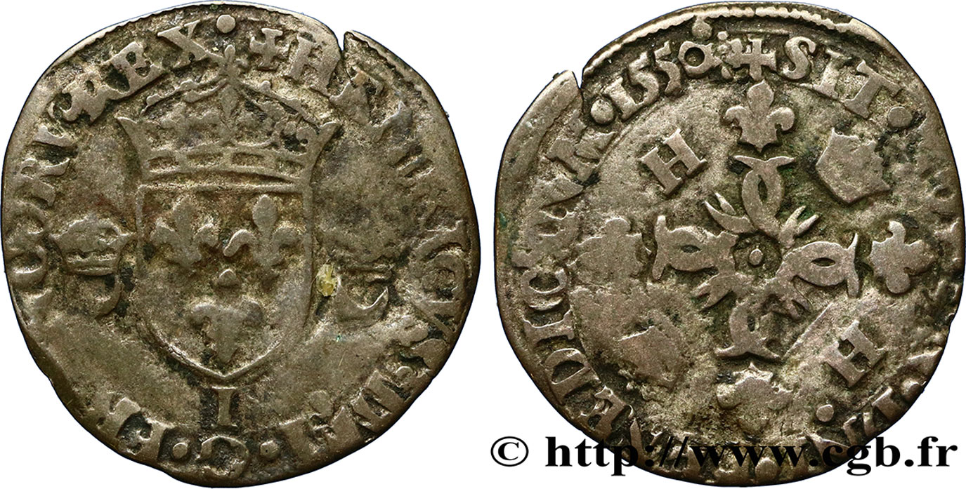 HENRY II Douzain aux croissants 1550 Limoges S
