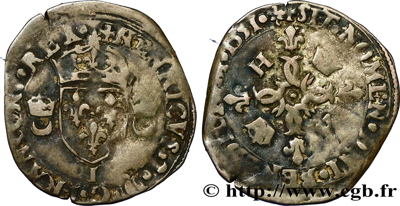 HENRI II Douzain aux croissants 1551 Limoges TB