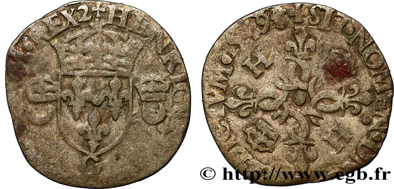 HENRY II Douzain aux croissants 1549 Poitiers S