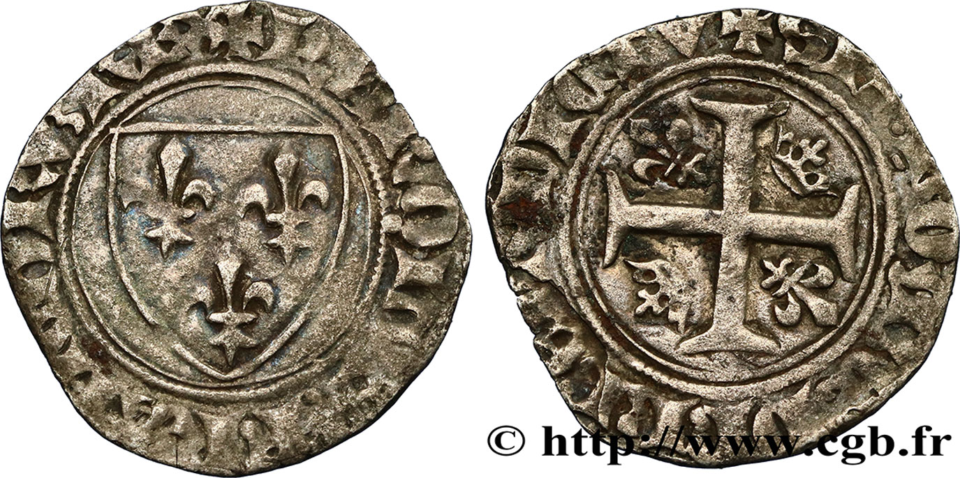 CHARLES VI LE FOU OU LE BIEN AIMÉ Blanc dit  guénar  n.d. Montpellier TB+