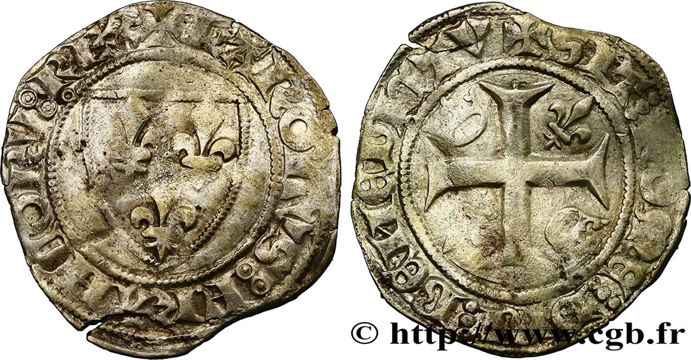 CHARLES VI  THE MAD  OR  THE WELL-BELOVED  Blanc dit  guénar  n.d. Tournai fSS