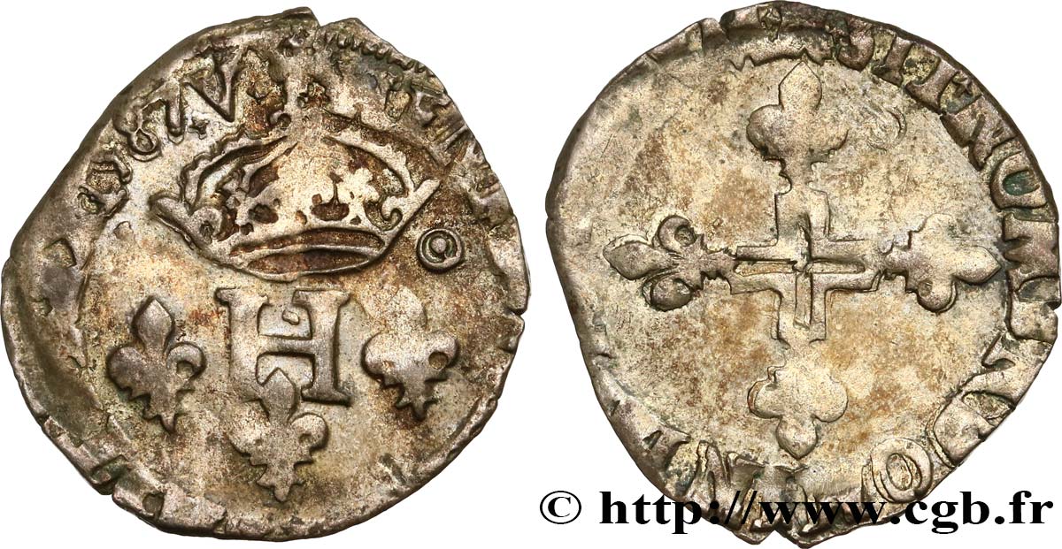 HENRY III Double sol parisis, 2e type 1587 Montpellier MB