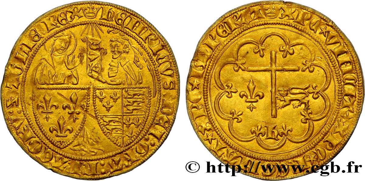 HENRY VI DE LANCASTRE - ROI DE FRANCE (1422-1453) - ROI D ANGLETERRE (1422-1461) et (1470-1471) Salut d or 06/09/1423 Paris SUP