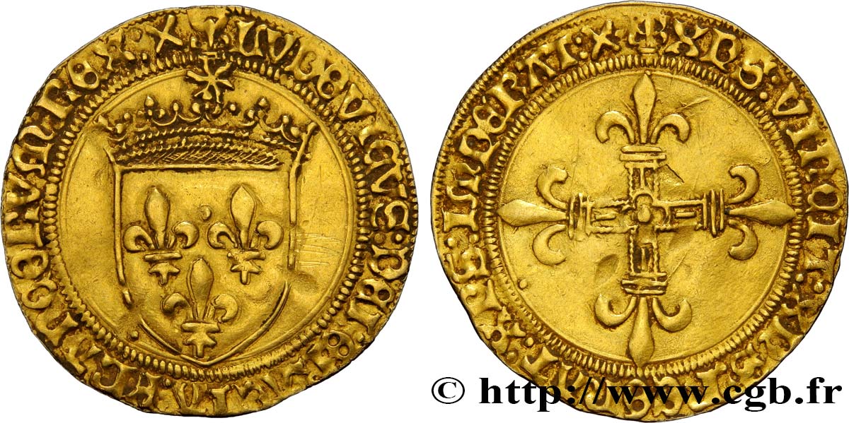 LOUIS XII LE PÈRE DU PEUPLE Écu d or au soleil 25/04/1498 Saint-André de Villeneuve-lès-Avignon TTB+