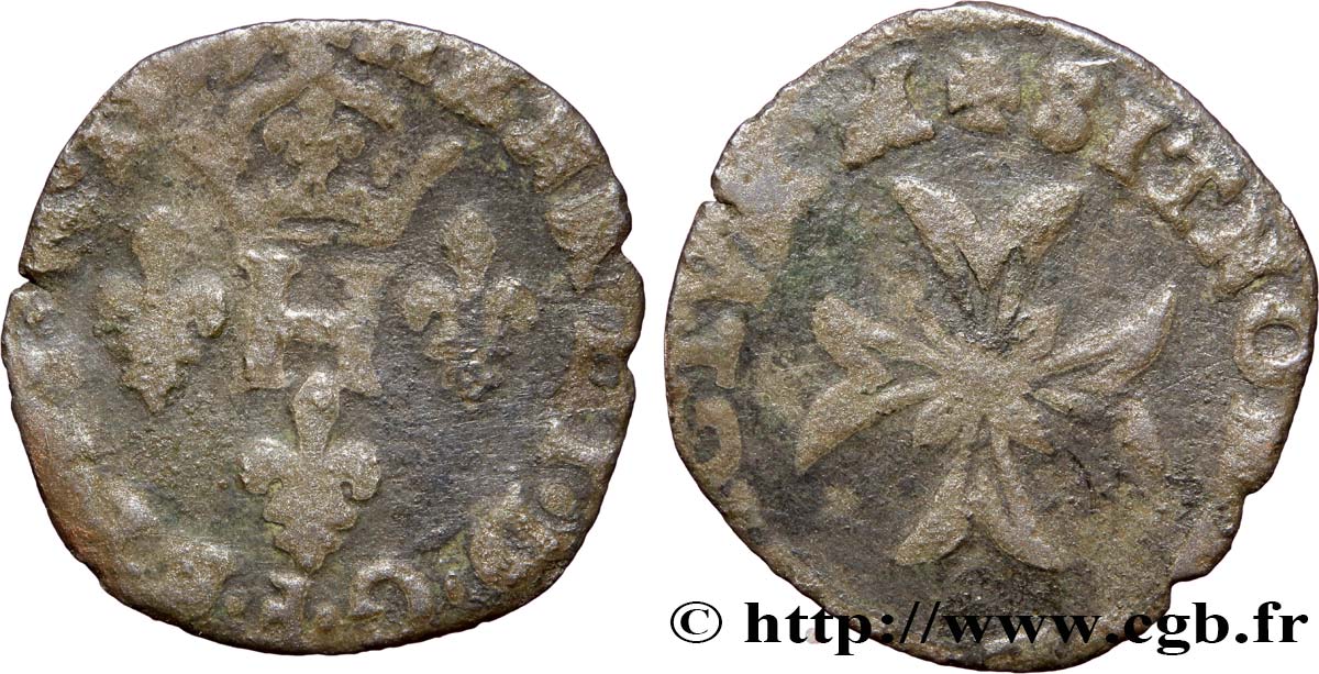 HENRI III Liard à la croix du Saint-Esprit n.d. s.l. TB