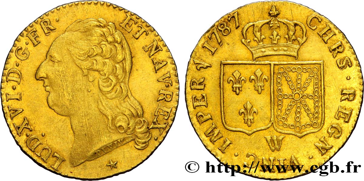 LOUIS XVI Louis d or aux écus accolés 1787 Lille TTB+