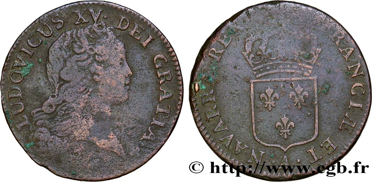LOUIS XV  THE WELL-BELOVED  Sol au buste enfantin n.d. Paris VF
