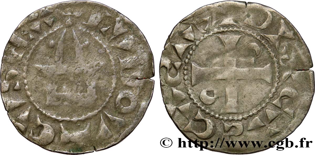 LOUIS VI LE GROS Denier, 1er type n.d. Dreux TTB