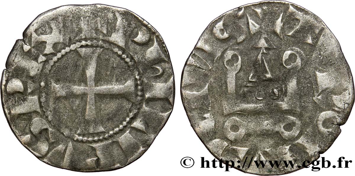 FELIPE III  THE BOLD  Denier tournois n.d. s.l. BC+