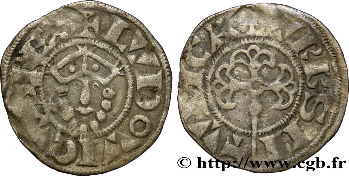 LOUIS VII LE JEUNE Denier  n.d. Bourges TB+