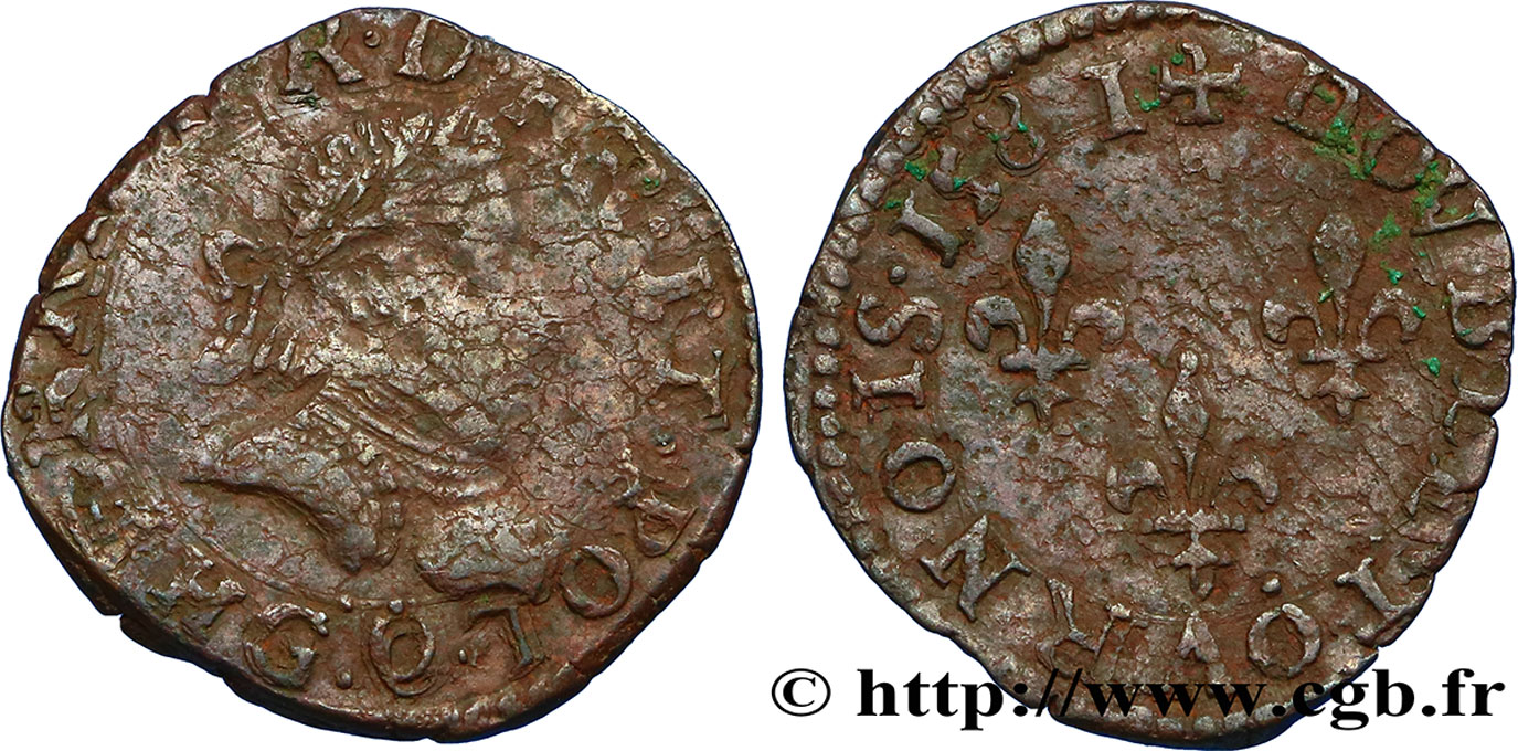 HENRY III Double tournois 1581 Poitiers VF