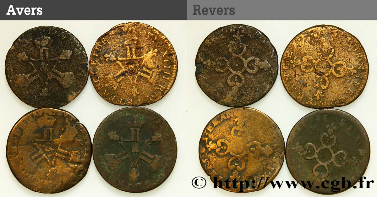 LOTS Lot de quatre pièces de six deniers n.d. s.l. B