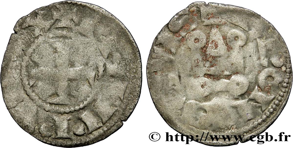 PHILIPPE III LE HARDI ET PHILIPPE IV LE BEL - MONNAYAGE COMMUN (à partir de 1280) Obole tournois à l O rond n.d. s.l. B+