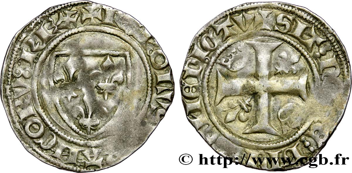 CHARLES VI LE FOU OU LE BIEN AIMÉ Blanc dit &nbsp;guénar&nbsp; n.d. Tournai TB+