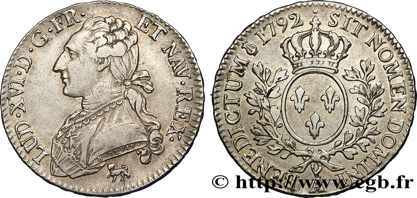 LOUIS XVI Demi-écu aux branches d olivier 1792 Paris SS