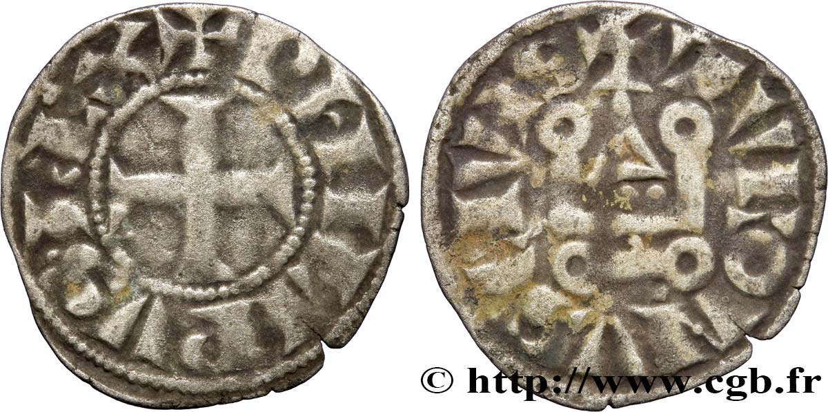 PHILIPPE III LE HARDI Denier tournois n.d. s.l. TB+