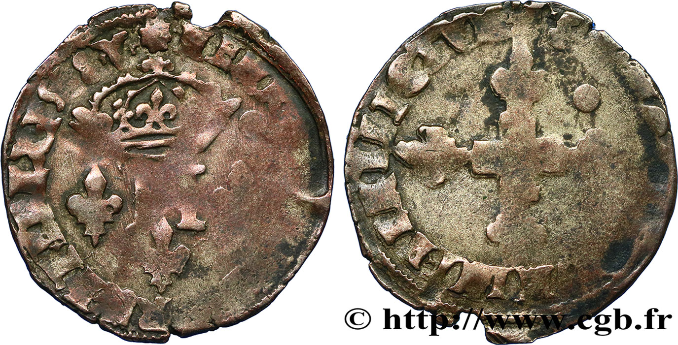 HENRY III Double sol parisis, 2e type 1588 Montpellier RC+