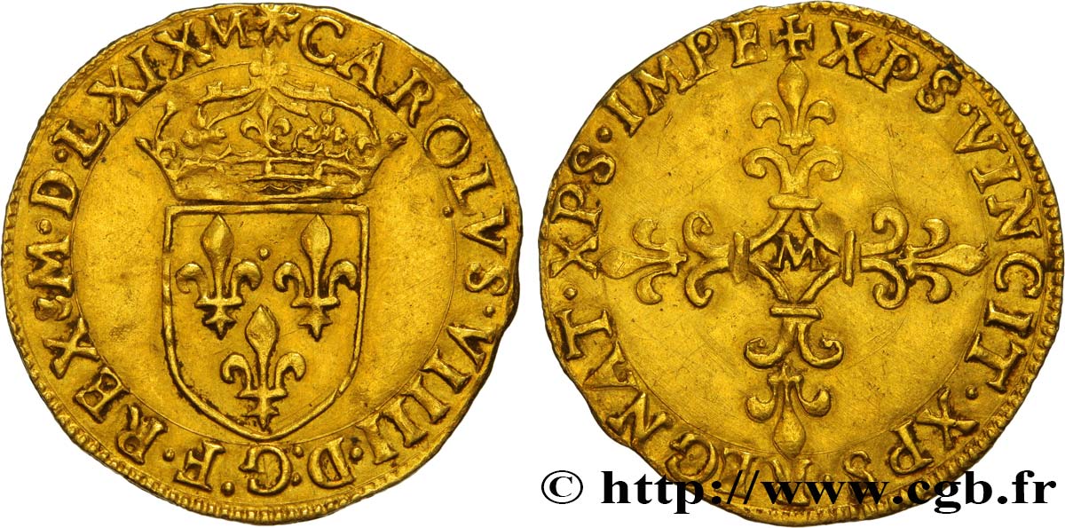 CHARLES IX Écu d or au soleil, 1er type 1569 Toulouse q.SPL