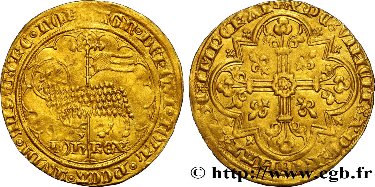 JOHN II  THE GOOD  Mouton d or 17/01/1355  XF/AU