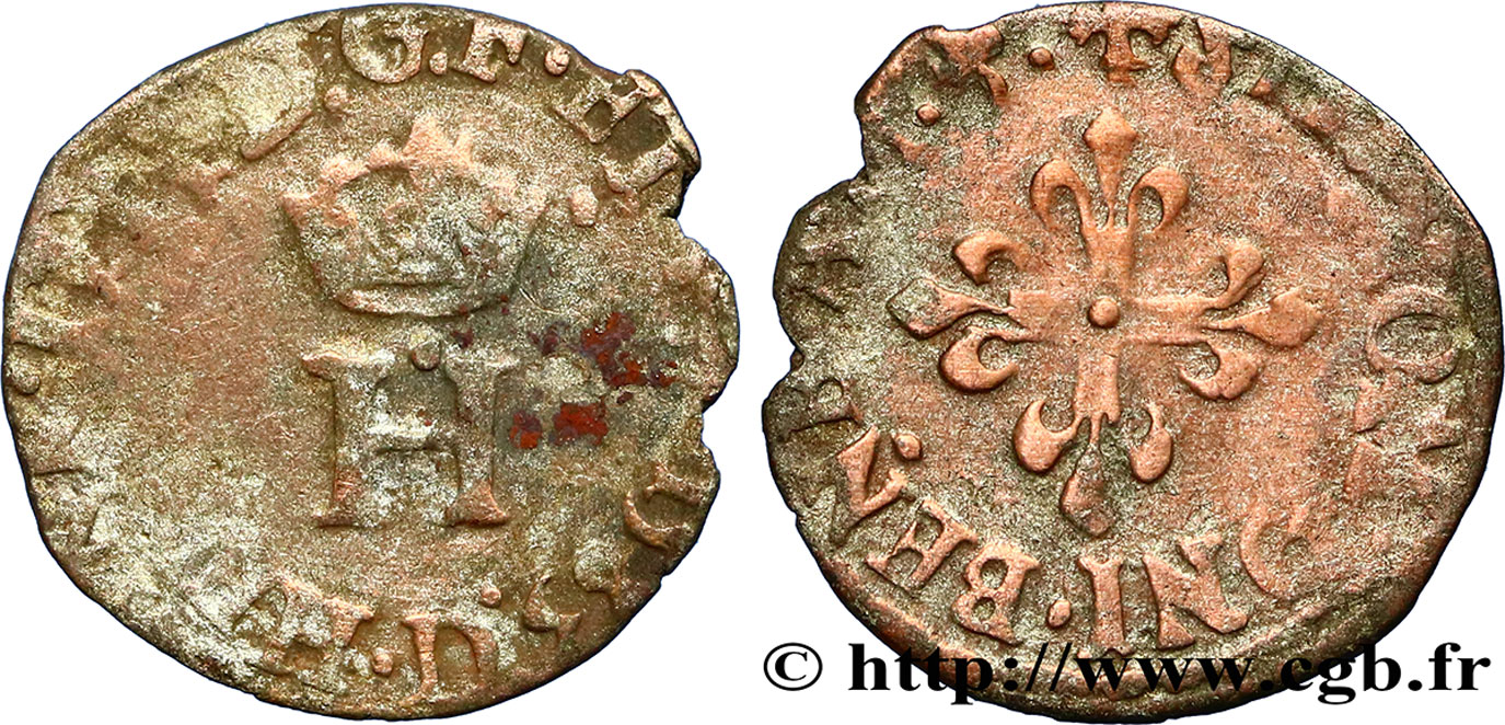 Henry Iii Liard A L H Couronnee 15 Lyon Bry Royal Coins