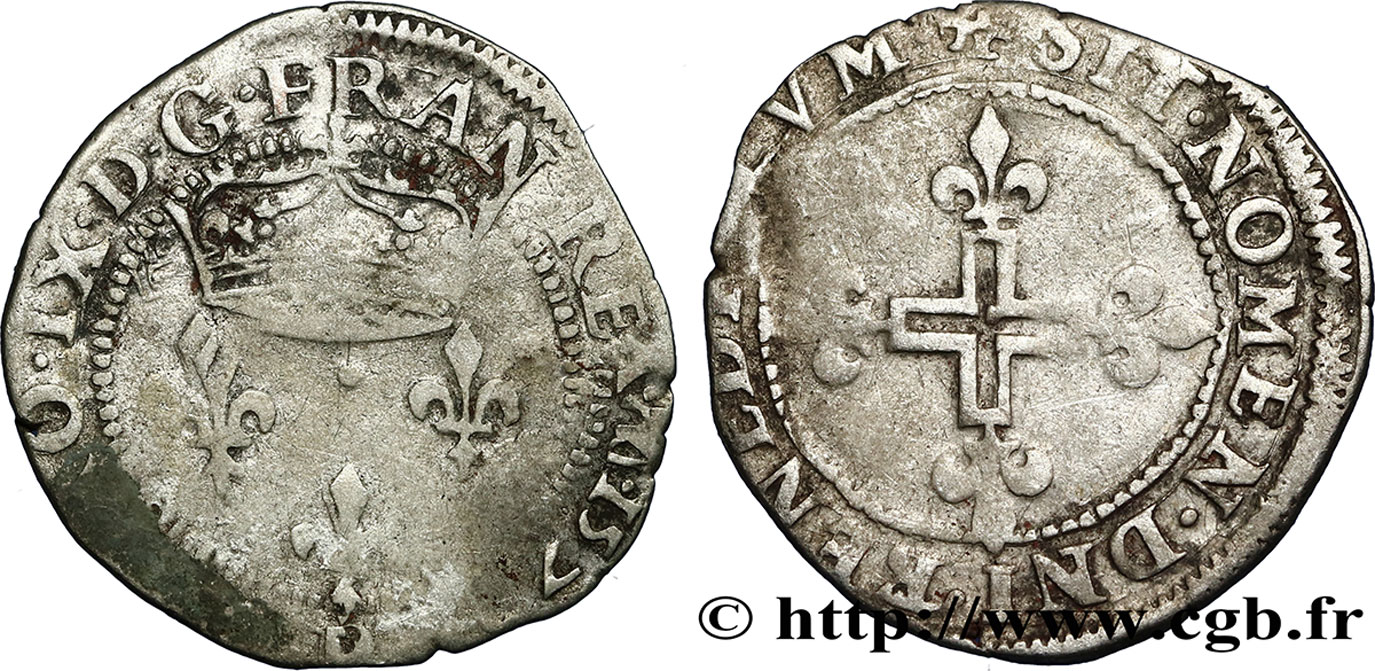 CHARLES IX Double sol parisis, 1er type n.d. Saint-André de Villeneuve-lès-Avignon B+