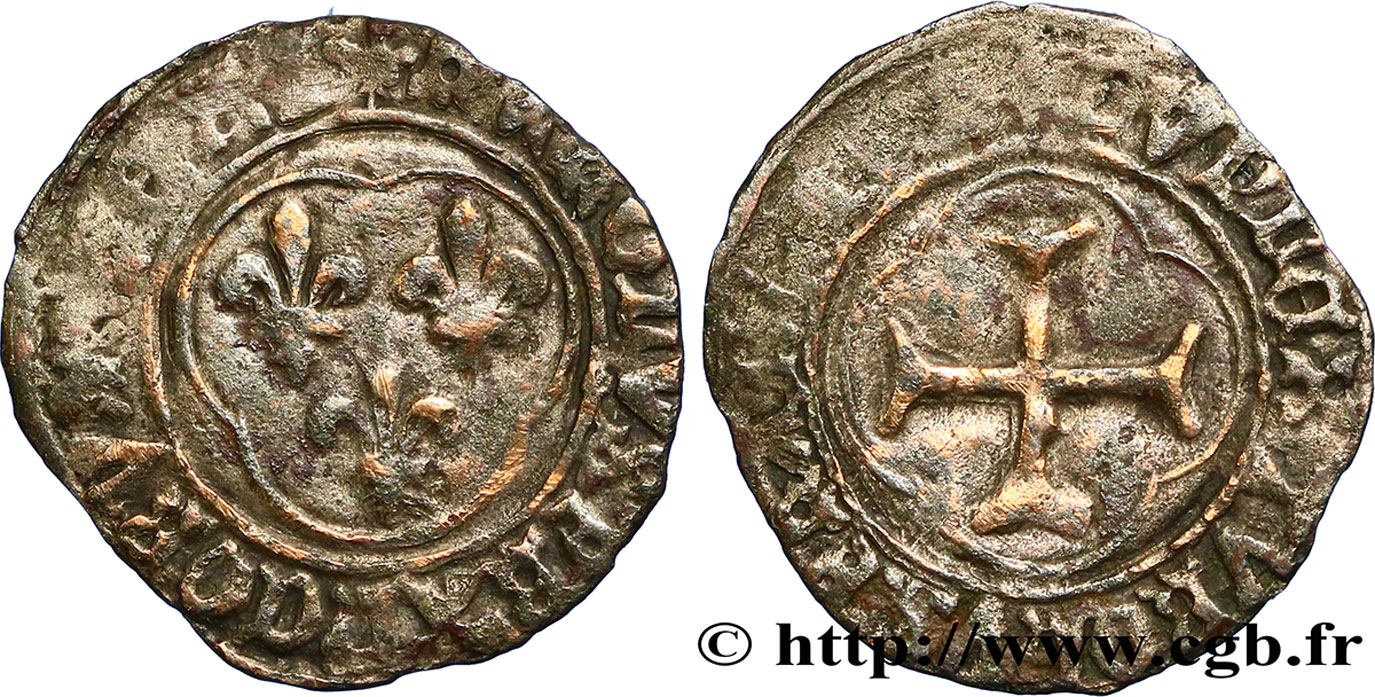 CHARLES VII  THE WELL SERVED  Double tournois n.d. Tours F