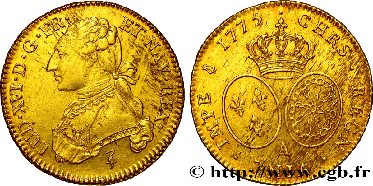 LOUIS XVI Double louis d’or aux écus ovales 1775 Paris TTB+