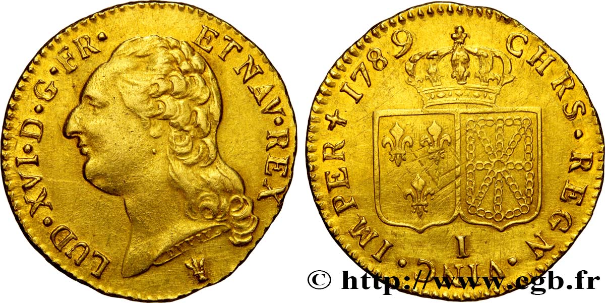 LOUIS XVI Louis d or aux écus accolés 1789 Limoges fVZ