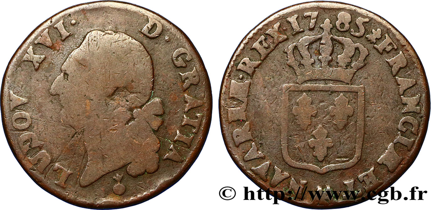 LOUIS XVI Sol dit  à l écu  1785 Metz B+