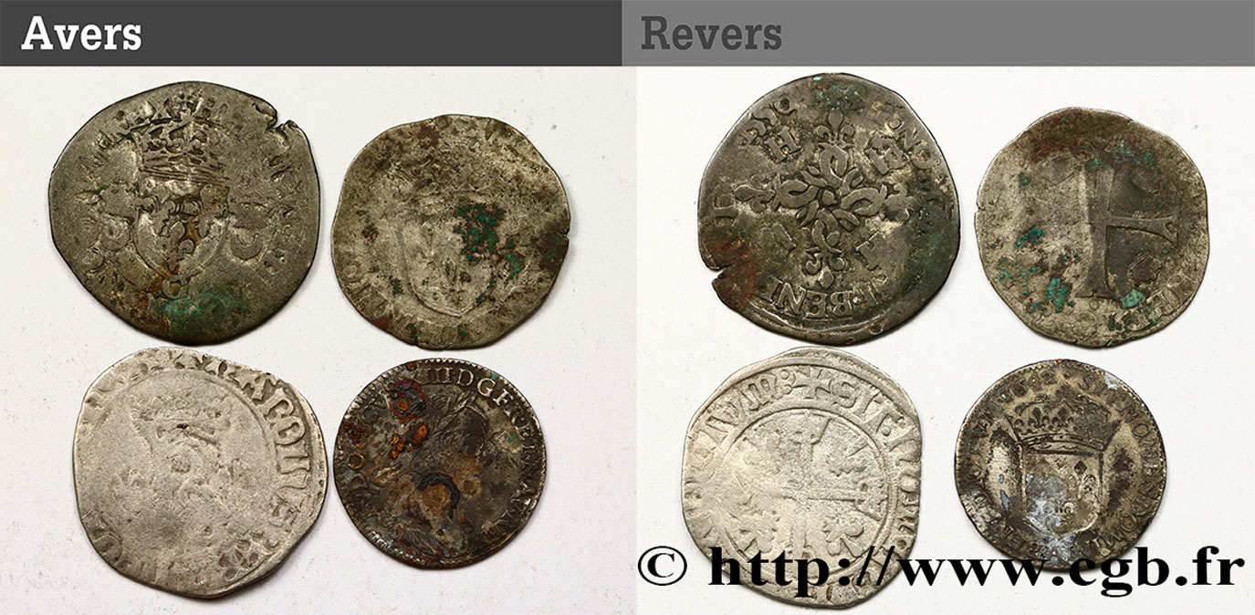 LOTTE Lot de 4 monnaies royales en argent n.d. s.l. q.MB
