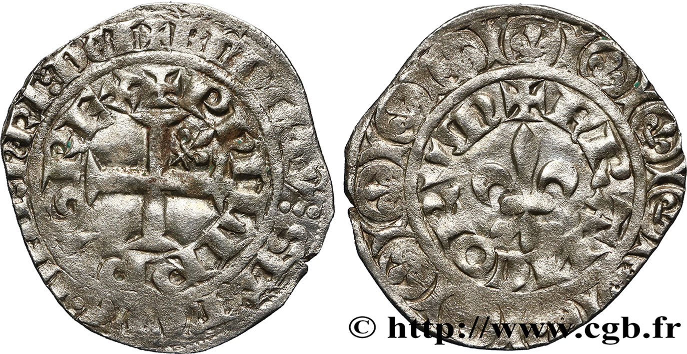 PHILIPPE VI DE VALOIS Gros à la fleur de lis n.d. s.l. TB+