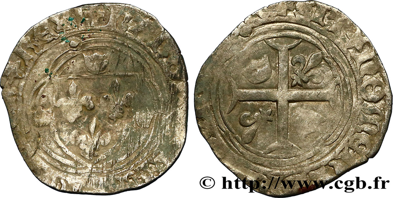 CHARLES VIII Blanc à la couronne n.d. Saint-Lô F