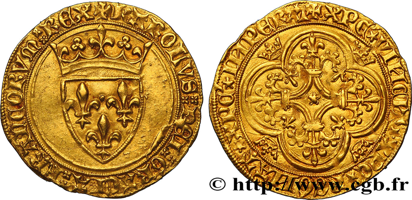 CHARLES VI LE FOU OU LE BIEN AIMÉ Écu d&nbsp;or à la couronne n.d. Paris SUP