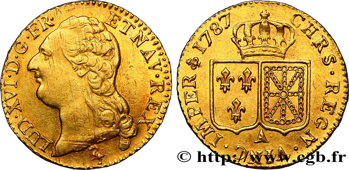 LOUIS XVI Louis d or dit  aux écus accolés  1787 Paris TTB+