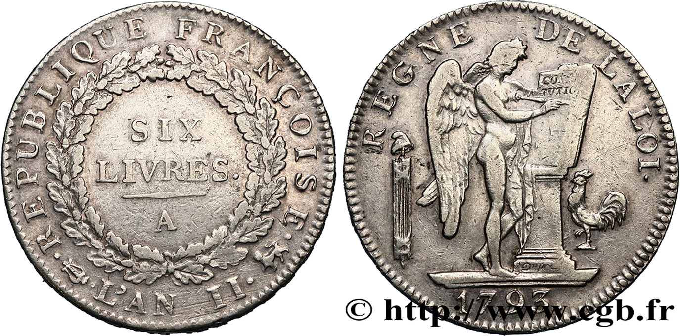 LA CONVENTION Six livres dit  au génie  1793 Paris TB+