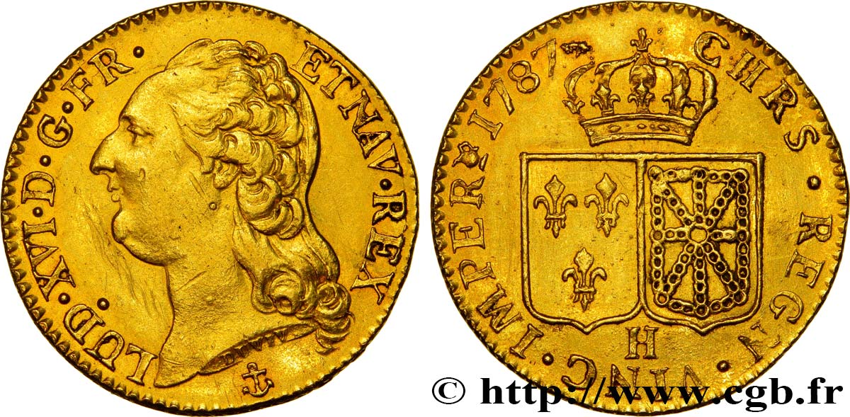 LOUIS XVI Louis d or aux écus accolés 1787 La Rochelle fVZ/VZ
