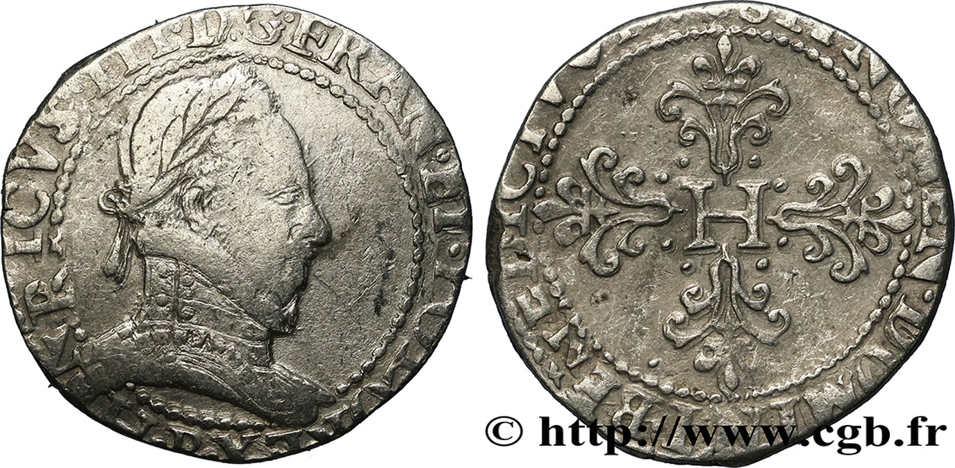 HENRY III Franc au col plat n.d. Rouen q.BB