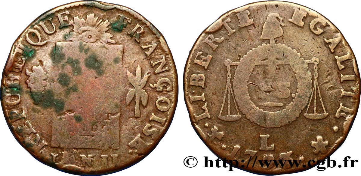 LA CONVENTION 1 sol dit &nbsp;à la table de loi&nbsp; 1793 Bayonne TB